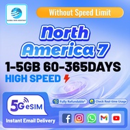 North America countries  eSIM 60-365 Days 1-5GB Data | Instant 24h Email Delivery | ⚡ High Speed  Da