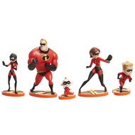 The Incredibles 2, 5 Piece Family Figure Set comes with (Mr./Mrs. Incredible, Violet, Dash, Jack Jac