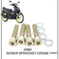 Stainless Steel screw hub Sprocket /Skru Spocket Rantai AR80 LC135 Y15 LC5S EX5 screw allenkey LKEY