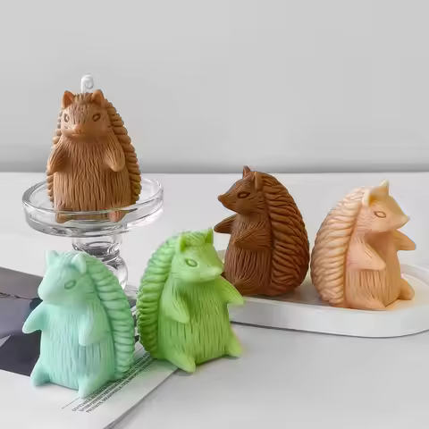 3D Hedgehog Silicone Candle Mold Handmade Aroma Plaster Resin Gypsum Form Molds Soap Candles Making 