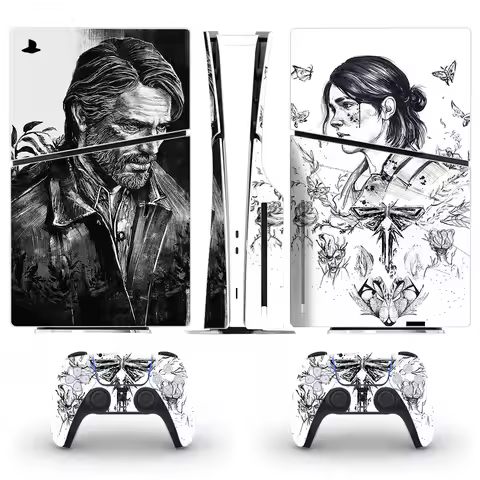 New Game PS5 Slim Disc Digital Skin Sticker Decal Cover for Console and 2 Controllers New PS5 Pro Di