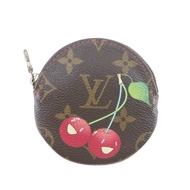 二手LOUIS VUITTONPorte Monnaie 長零錢包，村上隆櫻桃圖案，M95043，Monogram 帆布，2005 年，棕色，CT0035，拉鍊，女士款