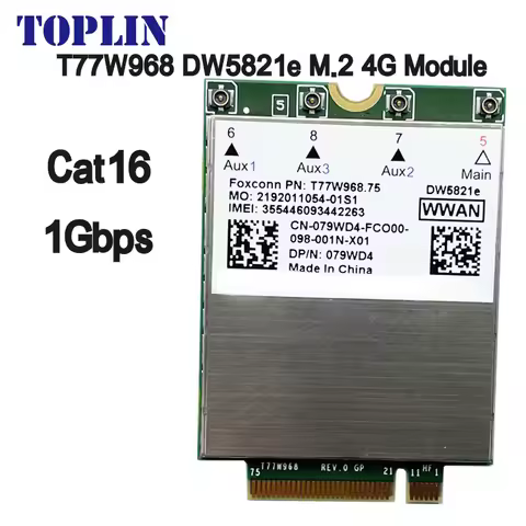 T77W968 DW5821e X20 LTE Cat16 1Gbps FDD-LTE TDD-LTE 4G Module For 5420 5424 7424 7400 Laptop 4G Card