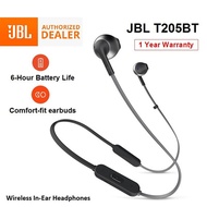 JBL T205BT Wireless Bluetooth Earphones Remote Microphone Earpiece Headphones 12 Months Local Warran