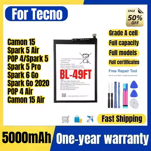 BL-49FT for Tecno Camon 15/Spark 5 Air/POP 4/Spark 5/Spark 5 Pro/Spark 6 Go/Spark Go 2020/POP 4 Air/
