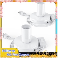 【D&F】2pcs Polished Metal Desktop/Hanging Light Bulb Socket E26/E27 Lamp Base,Screw Light Bulb Extens
