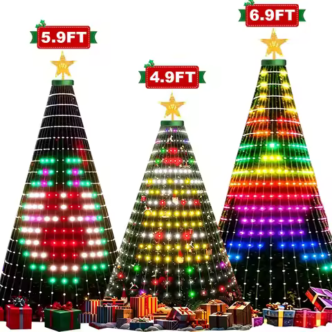 6/7FT X 20 String Lights, Smart Christmas Tree Light with DIY Scenario, 24 Mode, Timer & Music, Indo