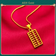 ASIX GOLD Original 916 Gold Korea Bangkok Women Necklace Fortune Abacus Pendant