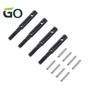 4 Pcs Hard Steel Front Rear Portal Stub Axle Drive Gear Shaft for Axial Capra Currie F9 Axle SCX10 I