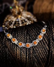 |招財女神|A貨翡翠冰玻芬達黃翡放光蛋面3.5mm純銀鍍18k多顆手鏈