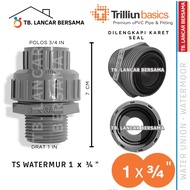 WATERMUR 1 x 3/ 4 INCH TRILLION TS - WATER UNION VALVE SOCKET FITTING PVC