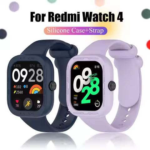Casing Cover for Xiaomi Redmi Watch 4 Strap Rubber Smart Watch4 Silicone Strap Bracelet Bumper Shell