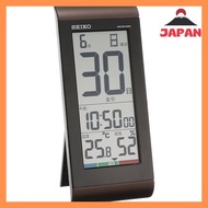 [Direct from Japan][Brand New]Seiko Clock Alarm Clock Alarm Clock, wall clock, electric wave digital, daily calendar, temperature and humidity display, silver metallic metallic, body size: 24.2 x 10.5 x 2.5cm SQ431S