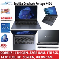 Toshiba Portege DynaBook Ultra Book X40-J | X30-D (Core i7-11th Gen, 32GB RAM DDR4, 1TB SSD, 14.0" F