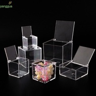 YANGGUA Acrylic Box, Square Cube With Lids  Cube Box, Display  Stackable Design Transparent  Transpa
