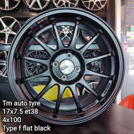 Type f flat black New Rim 17x7.5 4x100 ET38 Johor Baru
