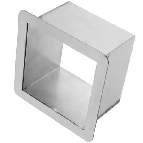 Garbage Chute Trash Can Rubbish Counter Lid Kitchen Tabletop Metal Square Stainless Steel Hollow Out