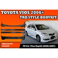TOYOTA VIOS NCP42 VIOS 2006-2007 TR-D FULLSET BODYKIT TRD BUMPER SKIRT LIP FRONT SKIRT SIDE SKIRT RE