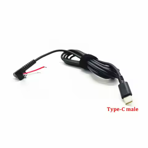 USB Type C Charging Cable DC Jack Plug 45w 65w 90W Adapter Power Adapter Cable For Lenovo Laptop USB