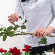 Chinese Style Azalea Stems Artificial White Red Flowers Simple Stimulation Plant Branches