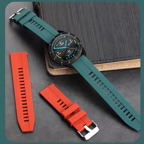 22mm Silicone Watch Band for Huawei Watch GT 2 46mm Soft Sport Strap Bracelet Watchband for Samsung 