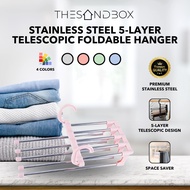 Stainless Steel 5-Layer Telescopic Foldable Hanger [ Space Saver Magic Hanger for Clothes Closet Organizer ]