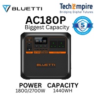 BLUETTI AC180P Portable Power Station 1440Wh LiFePO4 LFP Surge AC Solar Generator (1800W/2700W)