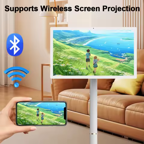 21.5Inch Rotatable Smart TV 4GB RAM 64GB Storage Wireless Screen Projection Live Streaming Home Ente