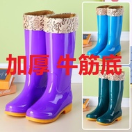 LP-8 ALI🍒Rain Boots for Women High Non-Slip Woolen Cotton Waterproof Rain Boots Barrel Rubber Shoes Shoe Cover Rubber Bo