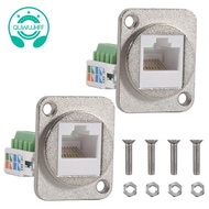 2PCS RJ45 Panel Mount  Terminal Adapter, RJ45/8P8C Female Panel Mount Connector, RJ45 Solderless Ter