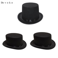 [Devoko] Felt Top Hat Dress up Fedora Hat Jazz Hat Funky Halloween Costume for Masquerade Role Playi