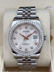 二手 USED ROLEX 勞力士 DATEJUST 116244 亂碼 白色鑽石字 原鑽圈電腦面  淨錶 WATCH ONLY