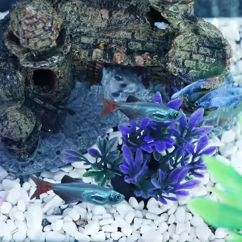 Decorative Artificial Aquatic Plants Mini Lifelike Underwater Aquatic Plants Plastic Simulation Wate