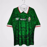 Authentic 1998 World Cup Mexico Home And Away Retro Old Jersey Blanco Short Sleeve Old Football Unif