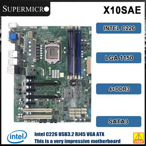 Supermicro X10SAE Server LGA 1150 Motherboard C226 CPU compatible Xeon E3-1230 v3 E3-1270 v3 i7-4790