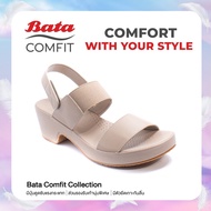 Bata Comfit บาจา คอมฟิต รองเท้ารัดส้นผู้หญิง รองเท้าเพื่อสุขภาพ รองเท้ารัดส้น เพื่อสุขภาพ สูง 1 นิ้ว สำหรับผู้หญิง รุ่น Austin สีเบจ 7618979