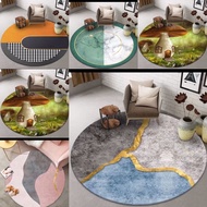 Round Patterned Carpet Diameter 100cm Anti-Slip/Aesthetic Round Carpet Modern Round Carpet/
