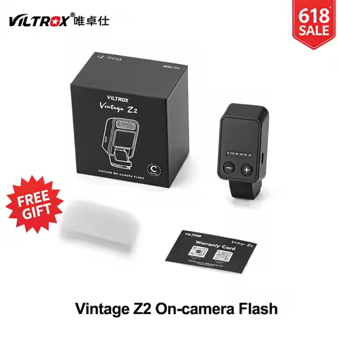VILTROX Vintage Z2 On-camera Flash TTL Automatic Metering Mini Foldable Hot Shoe Speedlite Light for