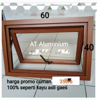 jendela aluminium 40x60 serat kayu casement aluminium