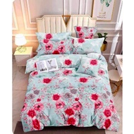 Red flower Fully garterized Canadian cotton bedsheet flower 3in1