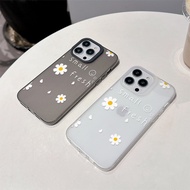 White English Full Screen Little Chrysanthemum Casing Compatible for iPhone 15 14 13 12 11 Pro Max X Xr Xs Max 8 7 6 6s Plus SE xr xs Phantom Soft phone case