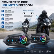 Y12PRO Helmet Bluetooth Headset - Intercom, FM Radio, Waterproof, Long Battery