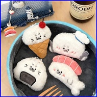 SQ4 Cute Foodie Seal Plush Keychain Girlish Bag Pendant Couple Keyring QS4