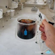 速發馬克杯 玻璃杯 水杯 日本blue bottle藍瓶子清澄限定隔熱保溫雙層玻璃杯馬克杯 咖啡杯