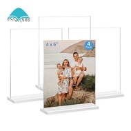 Acrylic Picture Frame 4x6 Inches, 4 Pack Plastic Picture Frames Holder Standing,Double Sided Picture