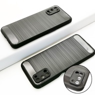 Carristo Oppo A92 Back Case Cover Carbon Fiber Brushed TPU Silicone Soft Casing Housing