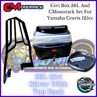 ✽ ✩ ┐ ( MIO GRAVIS ) 36L GIVI BOX AND CMonorack FOR YAMAHA MIO GRAVIS 125cc