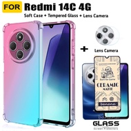 Redmi 14C เคสโทรศัพท์กันกระแทกสําหรับ Redmi 13C 12C เซรามิค Frosted ฟิล์มกระจกนิรภัยและฟิล์มเลนส์