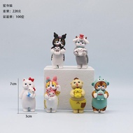 Shark Cat Cat Figure Cross-Dressing Cat COS Melody Cinnamon Dog Pudding Dog Kuromi Doll Figure Decor