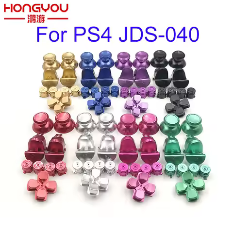 Metal Bullet Buttons thumbstick cap L1 R1 L2 R2 Dpad Aluminum Buttons for PS4 Slim Pro Controller Du